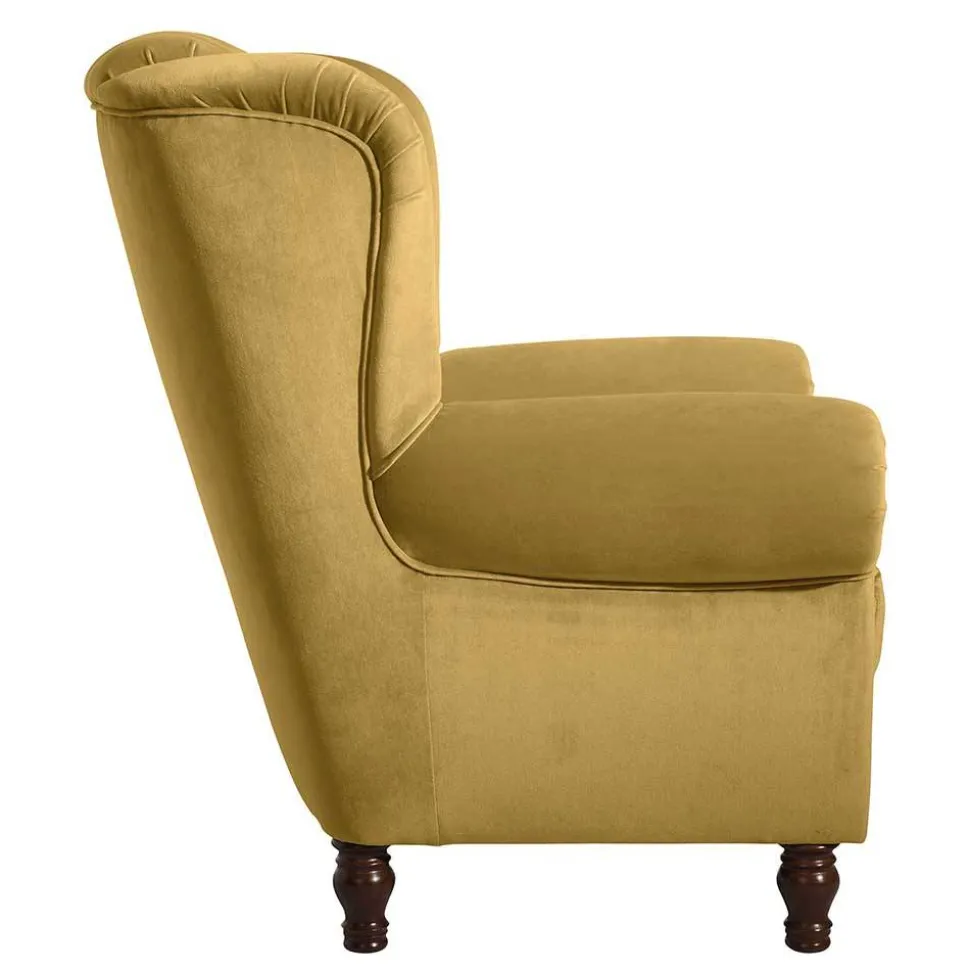 Chesterfield Ohrenbackensessel aus Samtvelours - Gregg