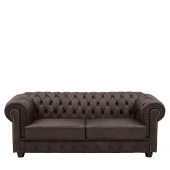 Chesterfield Polstergruppe aus Leder - Pluna (dreiteilig)