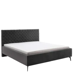 Chesterfield Samtbett in Anthrazit - Satos