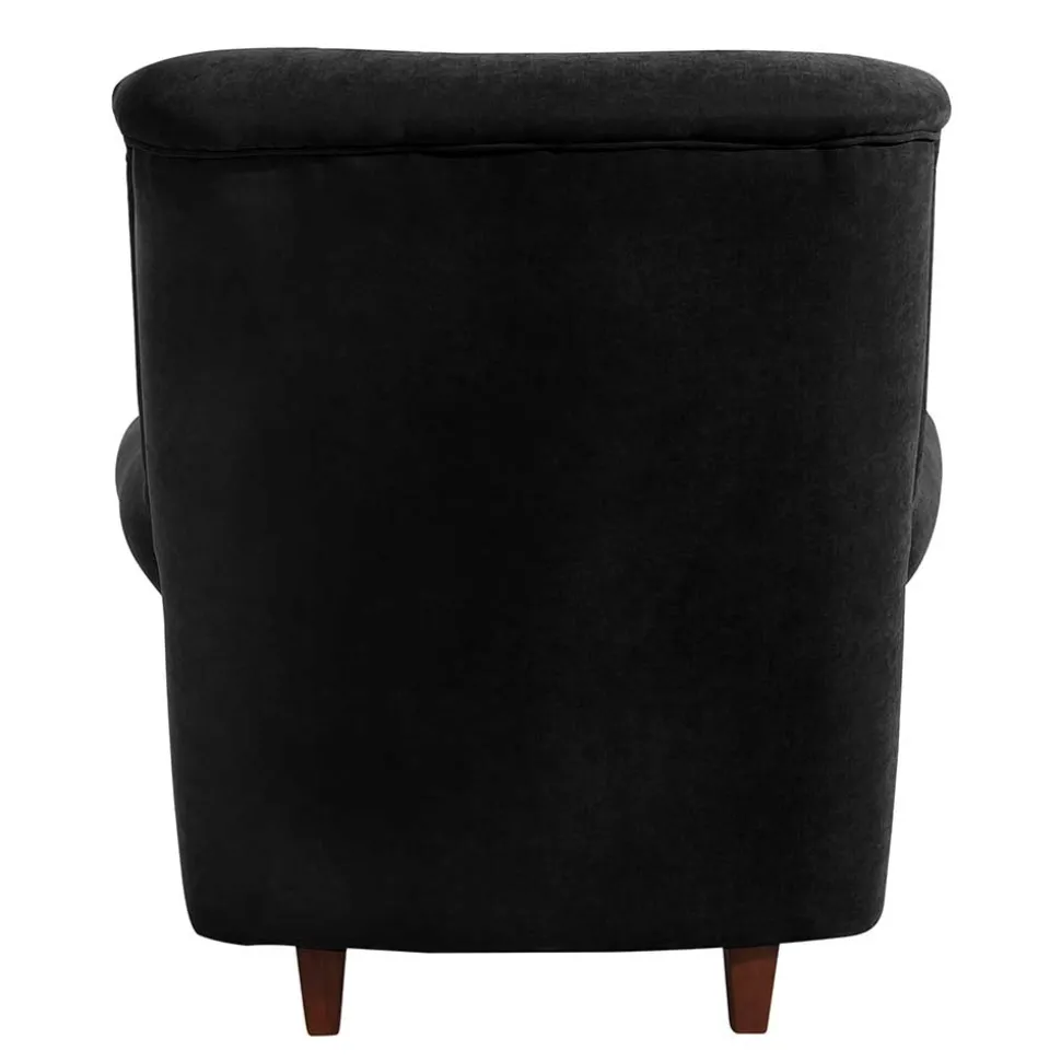 Chesterfield Sessel aus schwarzem Velours - Nikolas