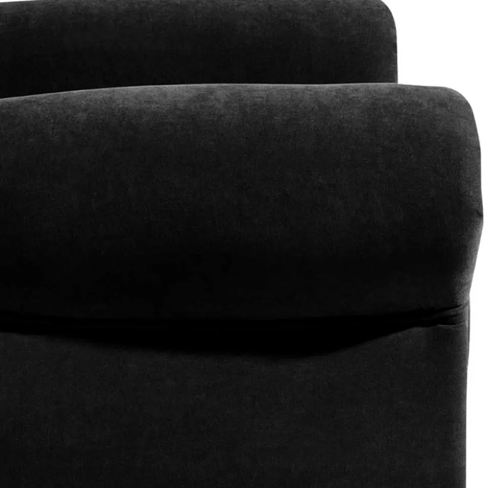 Chesterfield Sessel aus schwarzem Velours - Nikolas