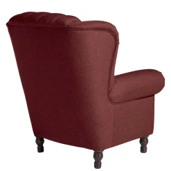Chesterfield Sessel in Rot und Nussbaum - Giaz