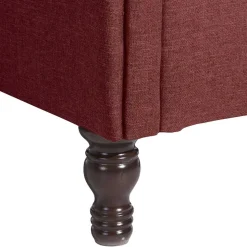 Chesterfield Sessel in Rot und Nussbaum - Giaz