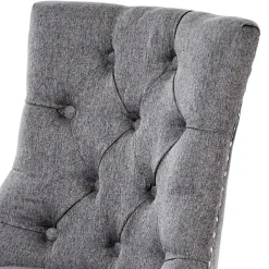 Chesterfield Stuhl in Grau meliert und Schwarz - Menton