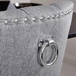 Chesterfield Stuhl in Grau meliert und Schwarz - Menton