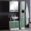 85cm Bad Serie Möbelset in Grün - Loenixa (dreiteilig)