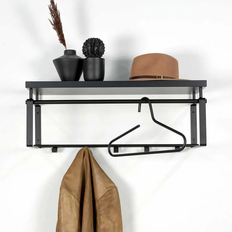 70cm breite Garderobe in Schwarz - Satroni I