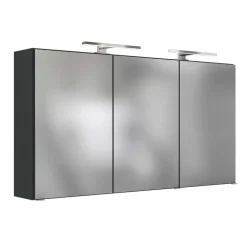 120cm breiter Badezimmer Spiegelschrank in Grau - Endely