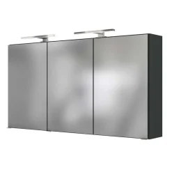 120cm breiter Badezimmer Spiegelschrank in Grau - Endely