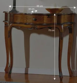 88cm breiter Konsolentisch Nussbaum Furnier Agosto im Barockstil