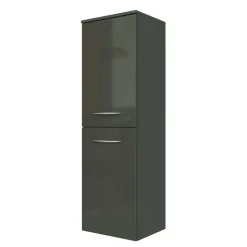 40cm breiter Midischrank fürs Bad Mladen in Hochglanz Dunkelgrau