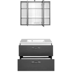 80cm breiter Waschtisch & Spiegelschrank - Juventuda (zweiteilig)