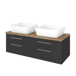 120cm Doppelwaschplatz in Grau Wildeiche - Estregos