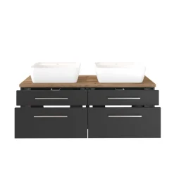 120cm Doppelwaschplatz in Grau Wildeiche - Estregos