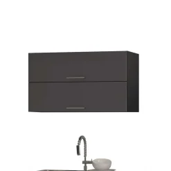 320cm Hochglanz Küche in Grau - Bozenia II (achtteilig)