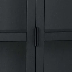 195cm hohe Industry Vitrine in Schwarz - Meciva