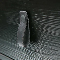 74cm hohe Nachtkonsole in Schwarz lackiert - Fronco