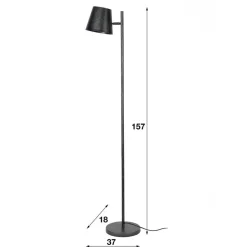 157cm hohe Stehlampe in Anthrazit - Cerine
