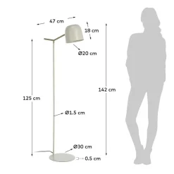142cm hohe Stehleuchte aus Metall mehrfarbig - Mossin