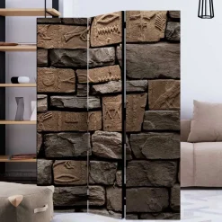 175cm hoher Paravent mit Mauer Stein Optik - Eslawan