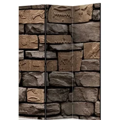 175cm hoher Paravent mit Mauer Stein Optik - Eslawan