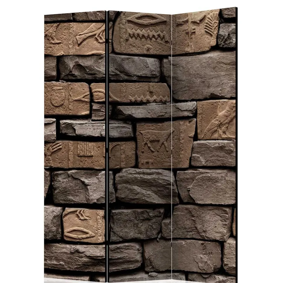 175cm hoher Paravent mit Mauer Stein Optik - Eslawan