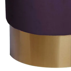 42cm hoher Rundhocker mit Samt in Violett - Elvadia
