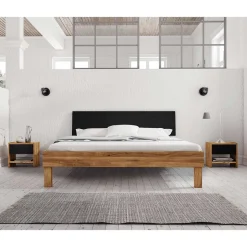 210cm Holzbett & Nachttische - Olbysca (dreiteilig)