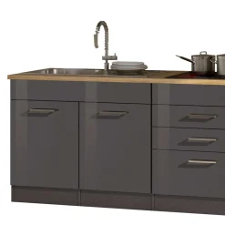 290cm Küchenmöbel in Grau - Bozenia (siebenteilig)