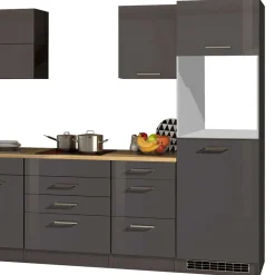 290cm Küchenmöbel in Grau - Bozenia (siebenteilig)