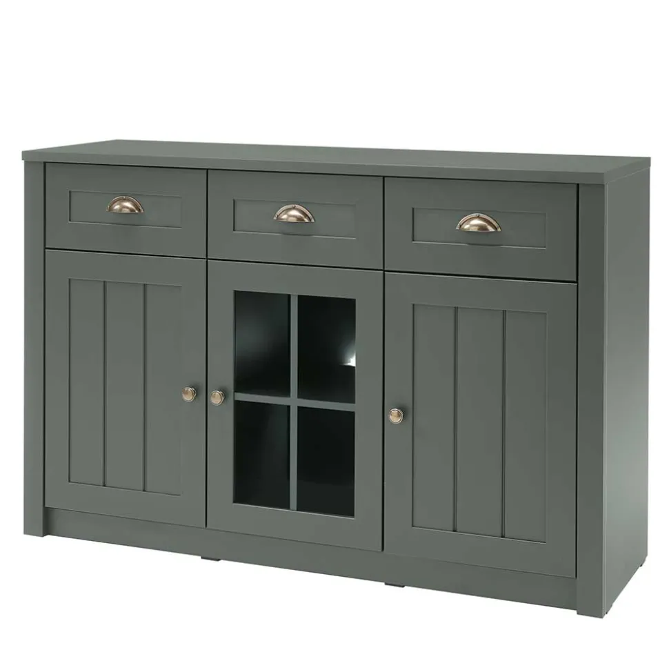 130cm Landhaus Sideboard in Dunkelgrün - Niestov