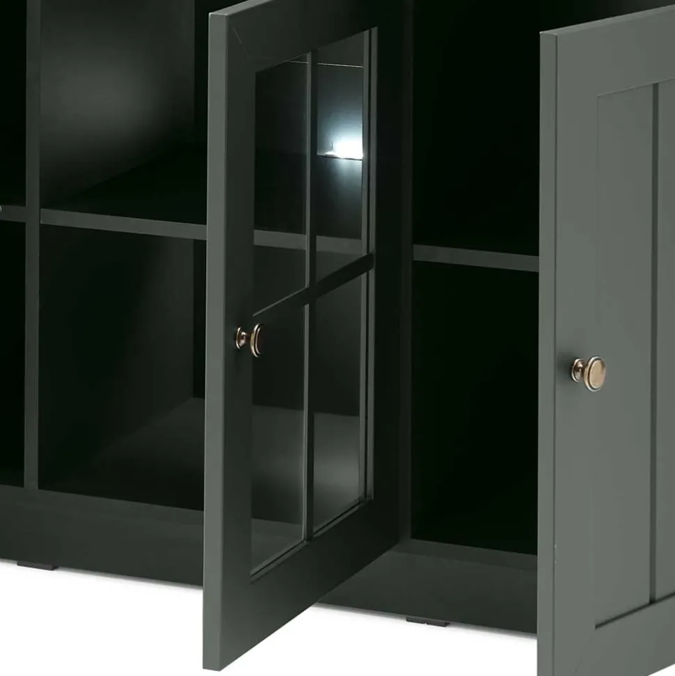 130cm Landhaus Sideboard in Dunkelgrün - Niestov