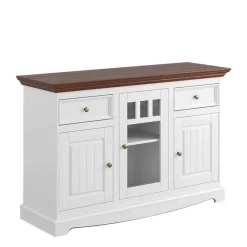 130cm Landhauskommode mit Glaseinsatz - Manipur