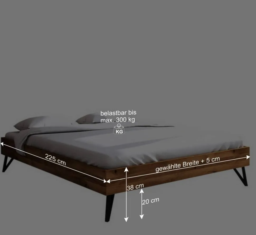 220cm langes Bett ohne Kopfteil - Mandirov