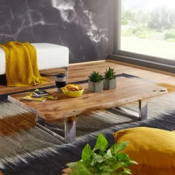 25cm niedriger Sofatisch mit Baumkante - Medesso