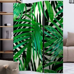 172cm Paravent mit Dschungel Palmblätter Motiv - Ruberta