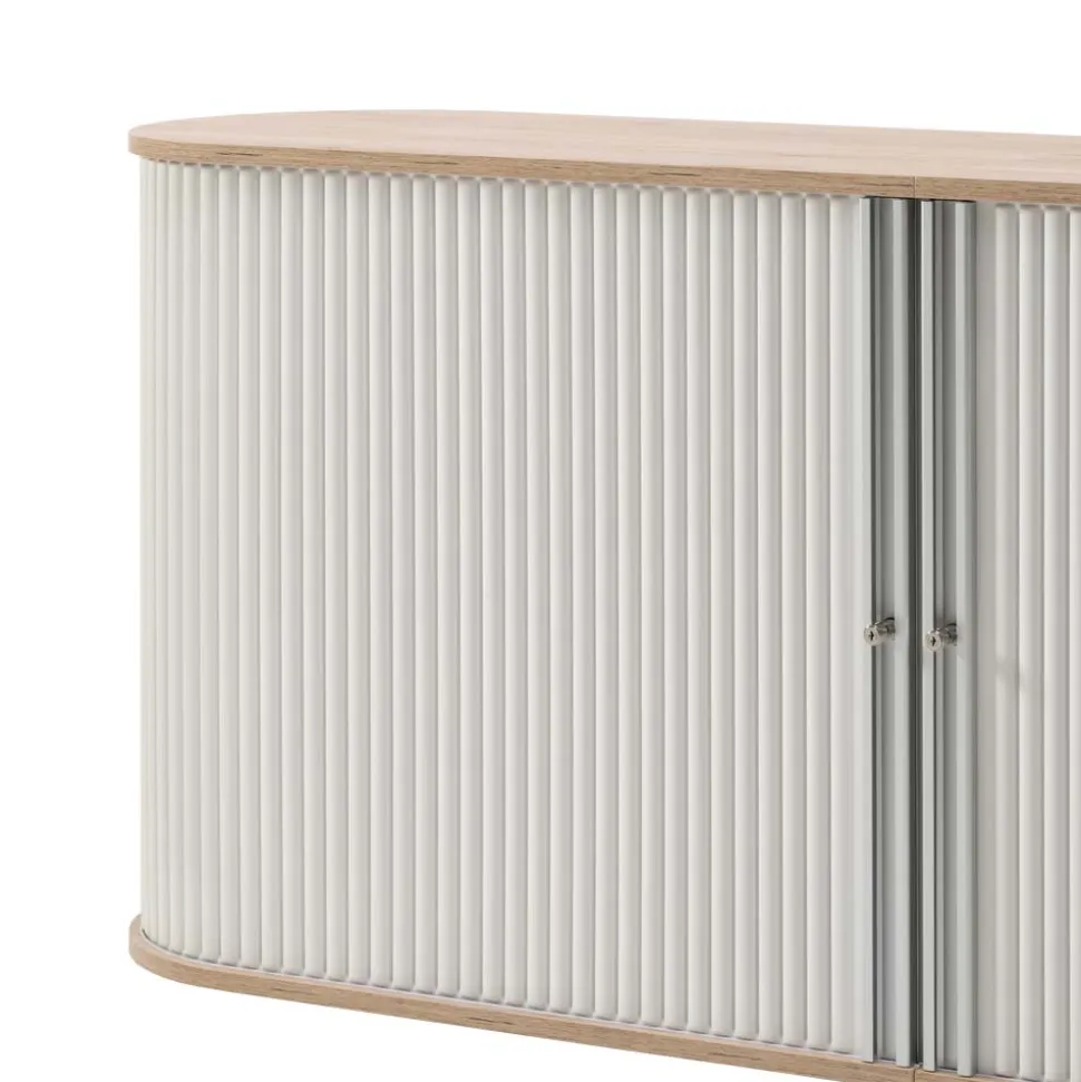 196cm Rollladen Sideboard in Weiß Eiche - Bassy