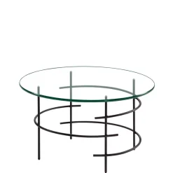 60cm runder Couchtisch mit Glasplatte - Prakto