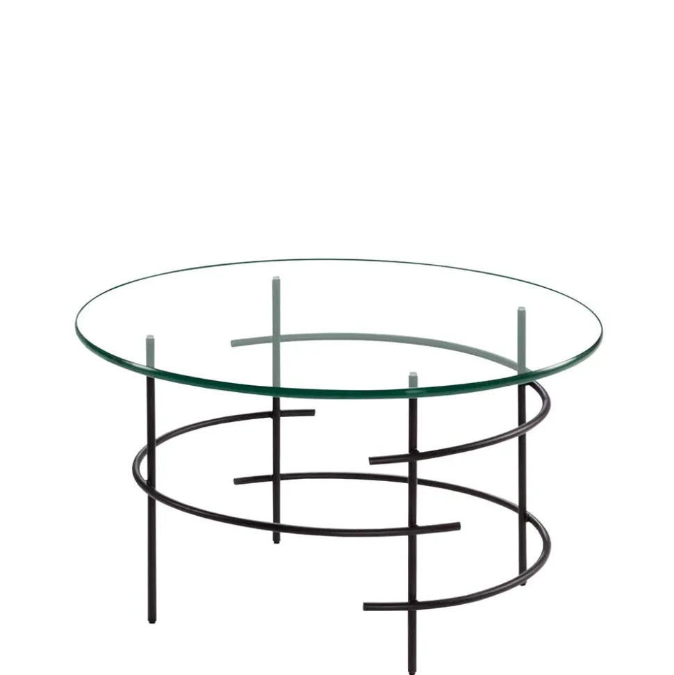 60cm runder Couchtisch mit Glasplatte - Prakto