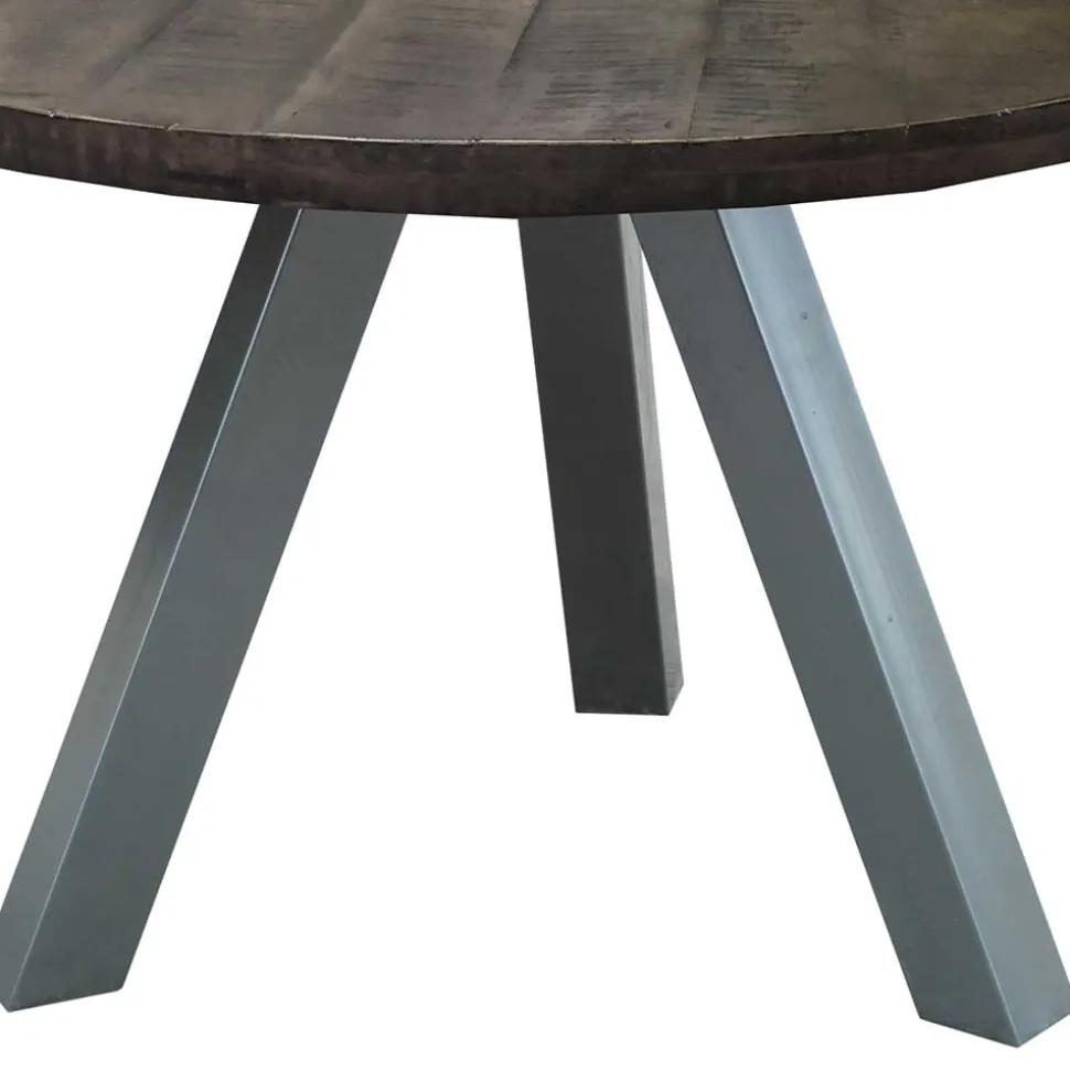 120cm runder Holz Esstisch in Grey Wash - Nicoletta
