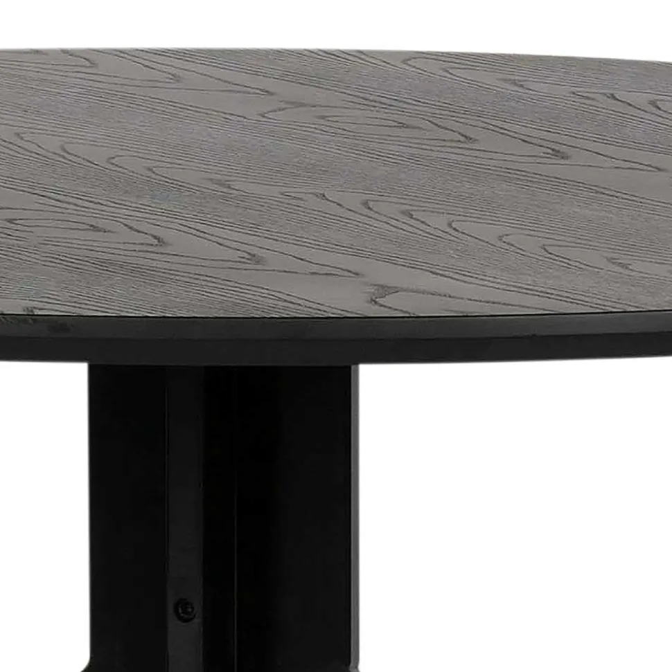 120cm runder Küchentisch in Schwarz - Alberus