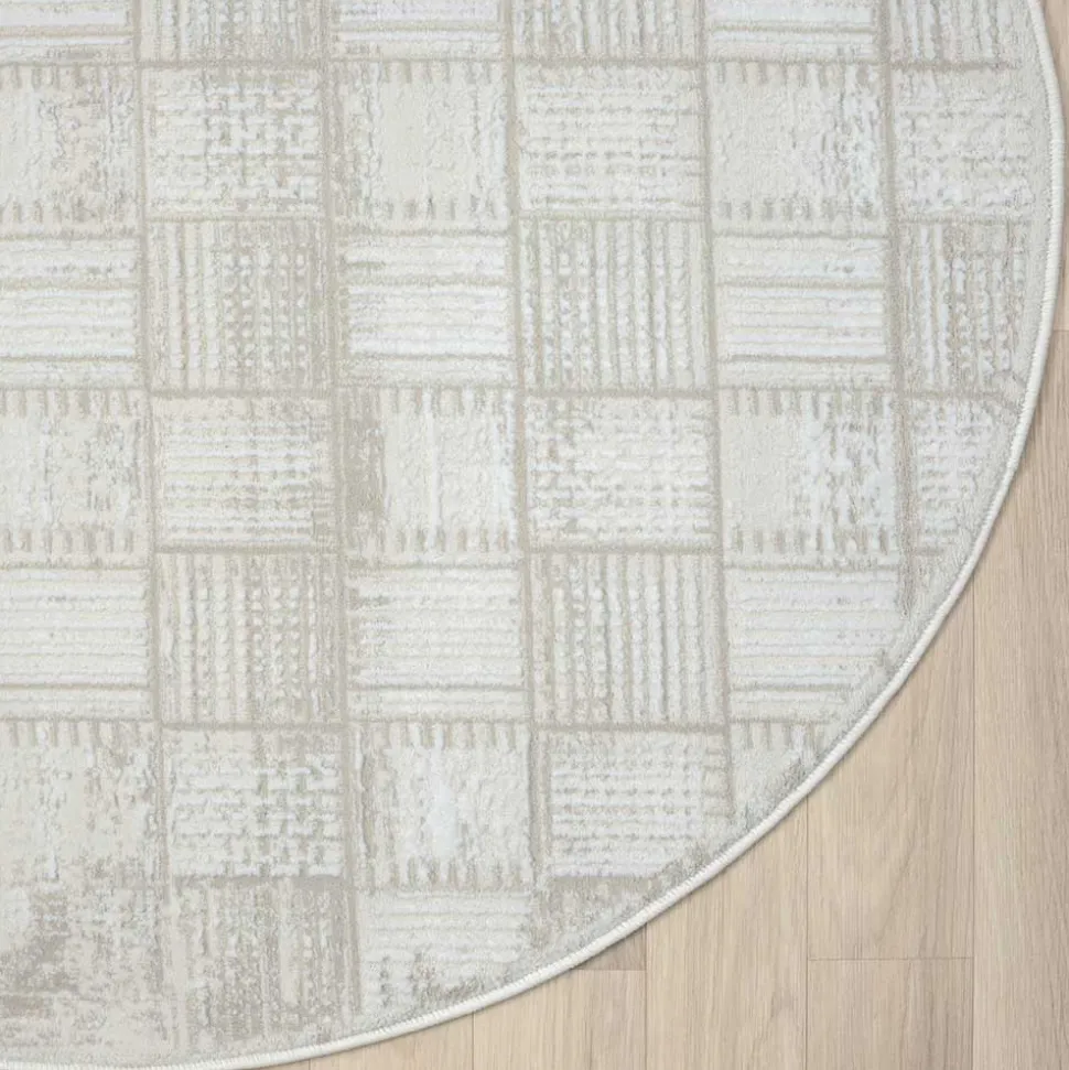 120cm runder Teppich mit kurzem Flor - Taomy