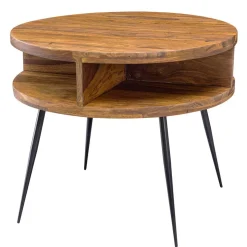 60cm runder Wohnzimmer Beistelltisch aus Sheesham - Pastilla