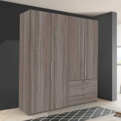 200cm Schlafzimmerschrank mit Folierung Holzoptik - Crenba