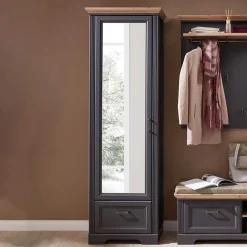 65cm schmaler Dielenschrank mit Spiegel Tür - Thumbs
