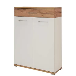 89cm Schuh-Kommode in Weiß & Eiche - Vicanossa