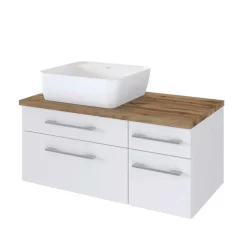 90cm Unterbecken Schrank mit Aufsatzbecken - Enwicos