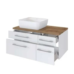 90cm Unterbecken Schrank mit Aufsatzbecken - Enwicos