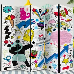 Comic Style Paravent mit bunten Motiven - Patasano