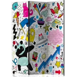 Comic Style Paravent mit bunten Motiven - Patasano